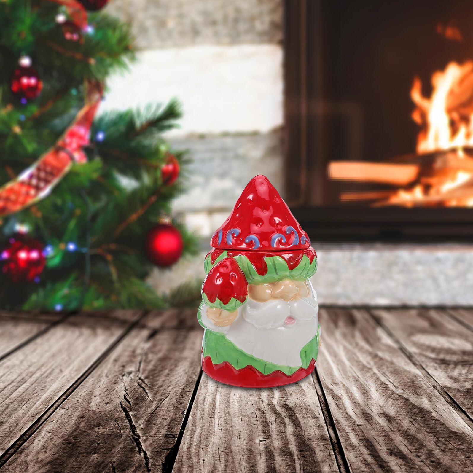 Toyvian Boîte à Bonbons de Noël Céramique avec Couvercle Hermétique Bocal à Biscuits Étanche pour Friandises et Décoration Festive Rangement Polyvalent pour Cadeaux et Snacks