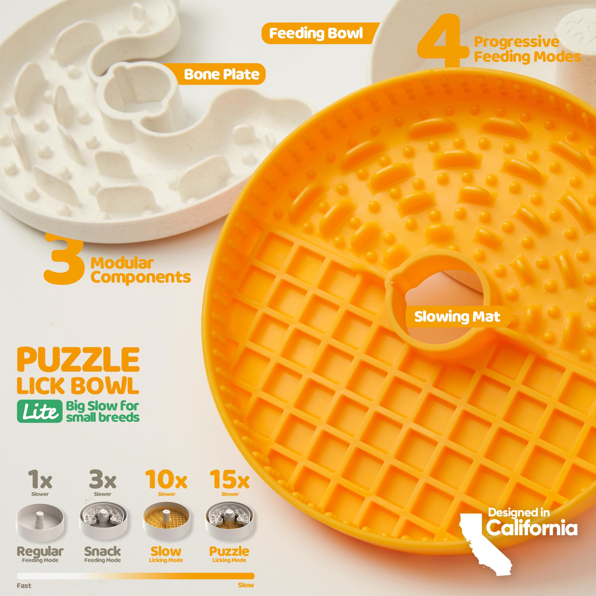 Pofly Slow Feeder Dog Bowl - 10 Inch Puzzle Bowl With Licking Mat & Maze Insert For Dry/Wet Food, Anti-Slip - View #8