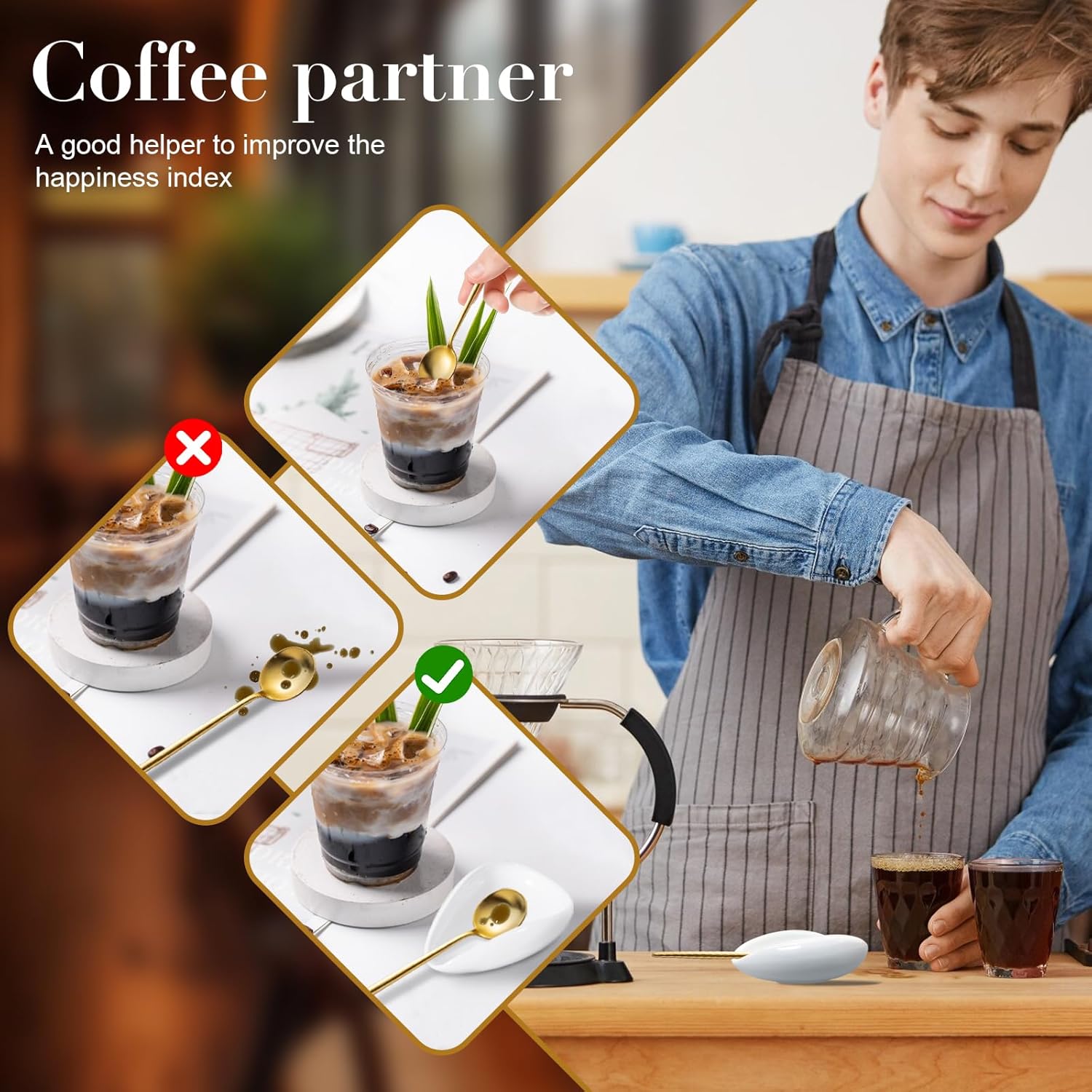 Stylish Ceramic Coffee Spoon Rest - Multifunctional White Spoon Holder for Coffee Bar, Tea, and Stove - Elegant Kitchen Decor and Perfect Coffee Bar Accessories image 4 of 7 B0DSBZT9TX