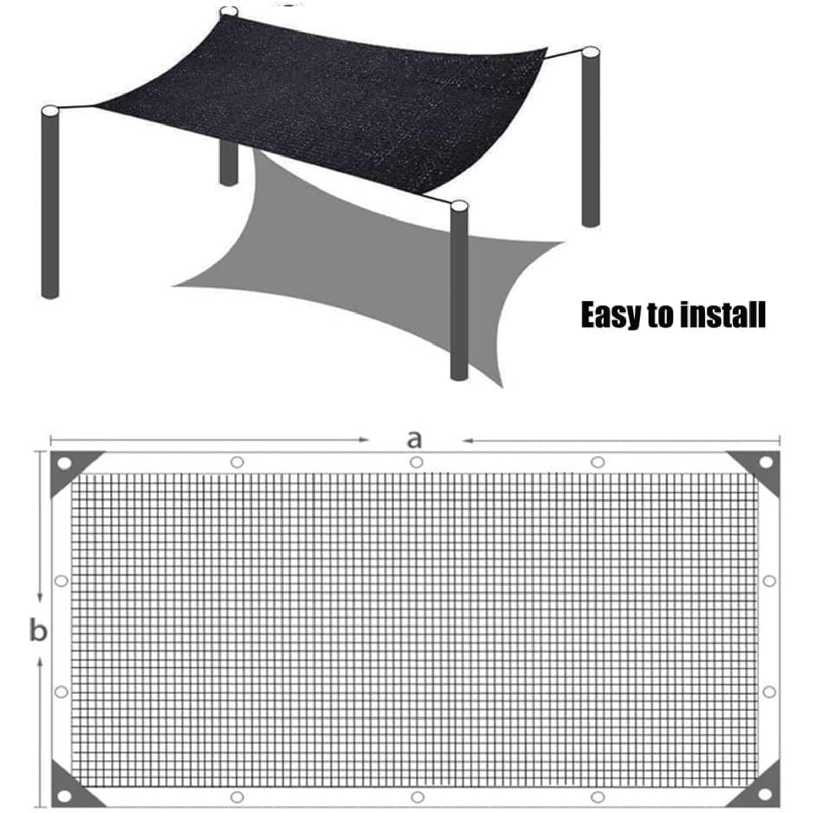 Siatka cieniująca do ogrodu, Tkanina cieniująca z przelotkami 90-procentowa osłona przeciwsłoneczna do szklarni ogrodowych Patio o wielu rozmiarach(2mx300cm(6.5ftx9.8ft))