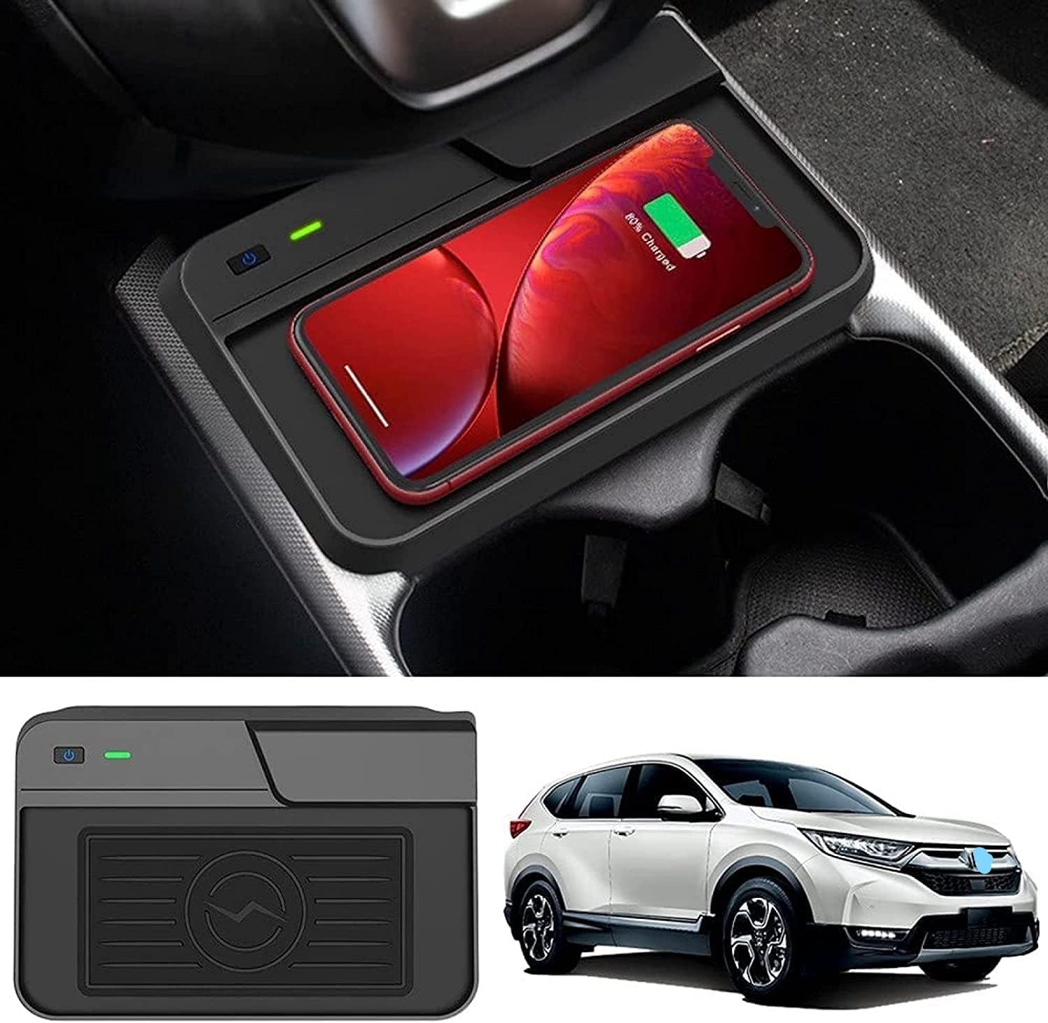 Wireless Car Charger,10W Qi Fast Charging 3 Coils Phone