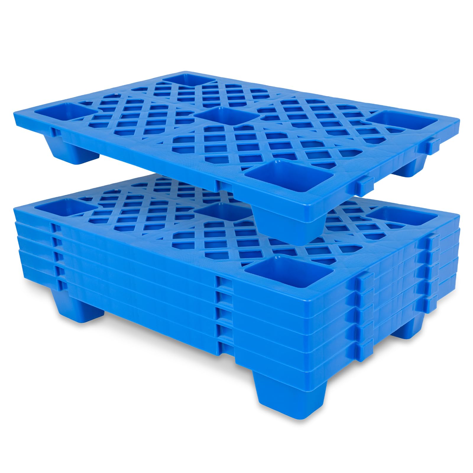 Plastic Pallets - 6 Pack, 1100lbs Load Capacity -1