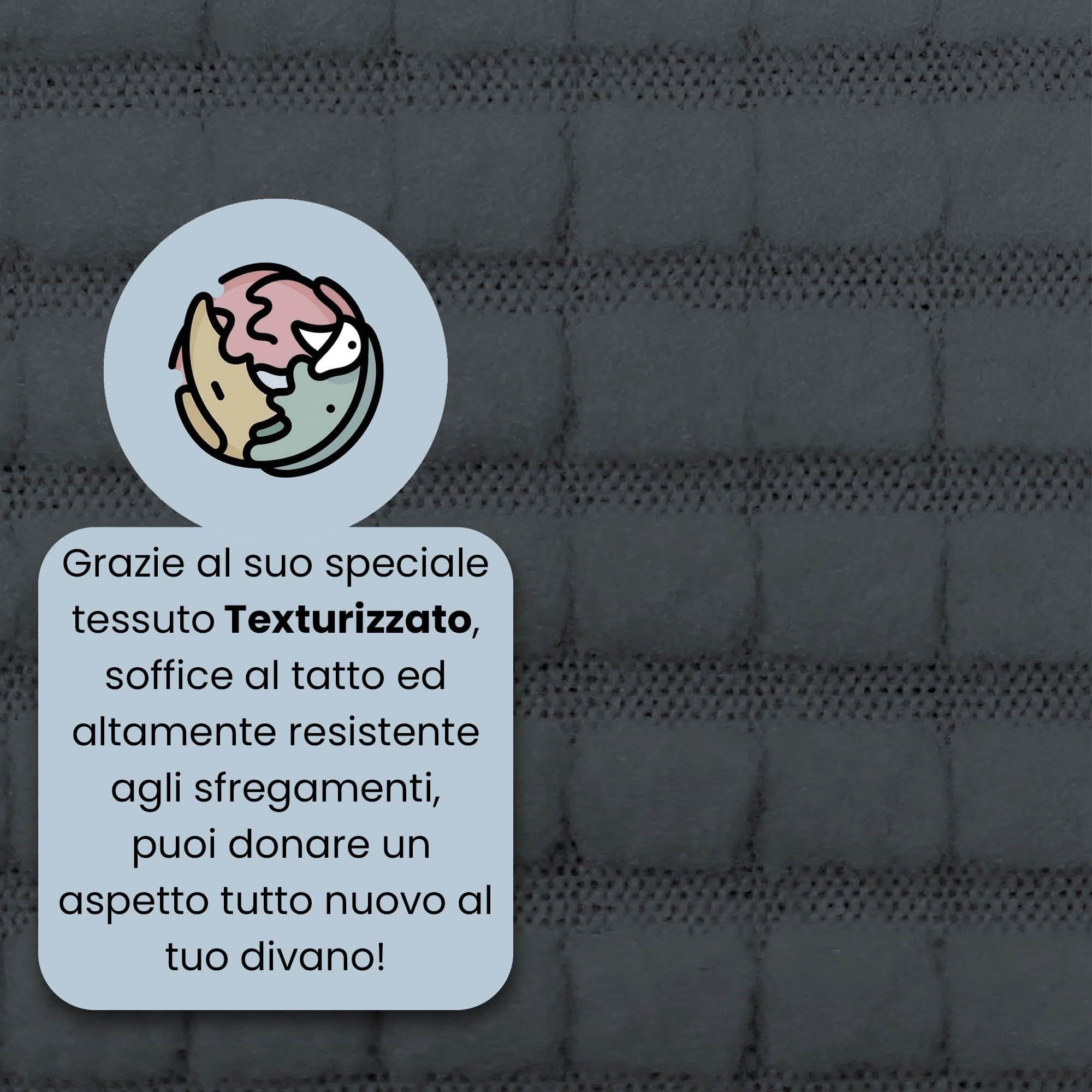 LESLIE Funda de sofá elástica y extensible, Gris oscuro, 3 plazas