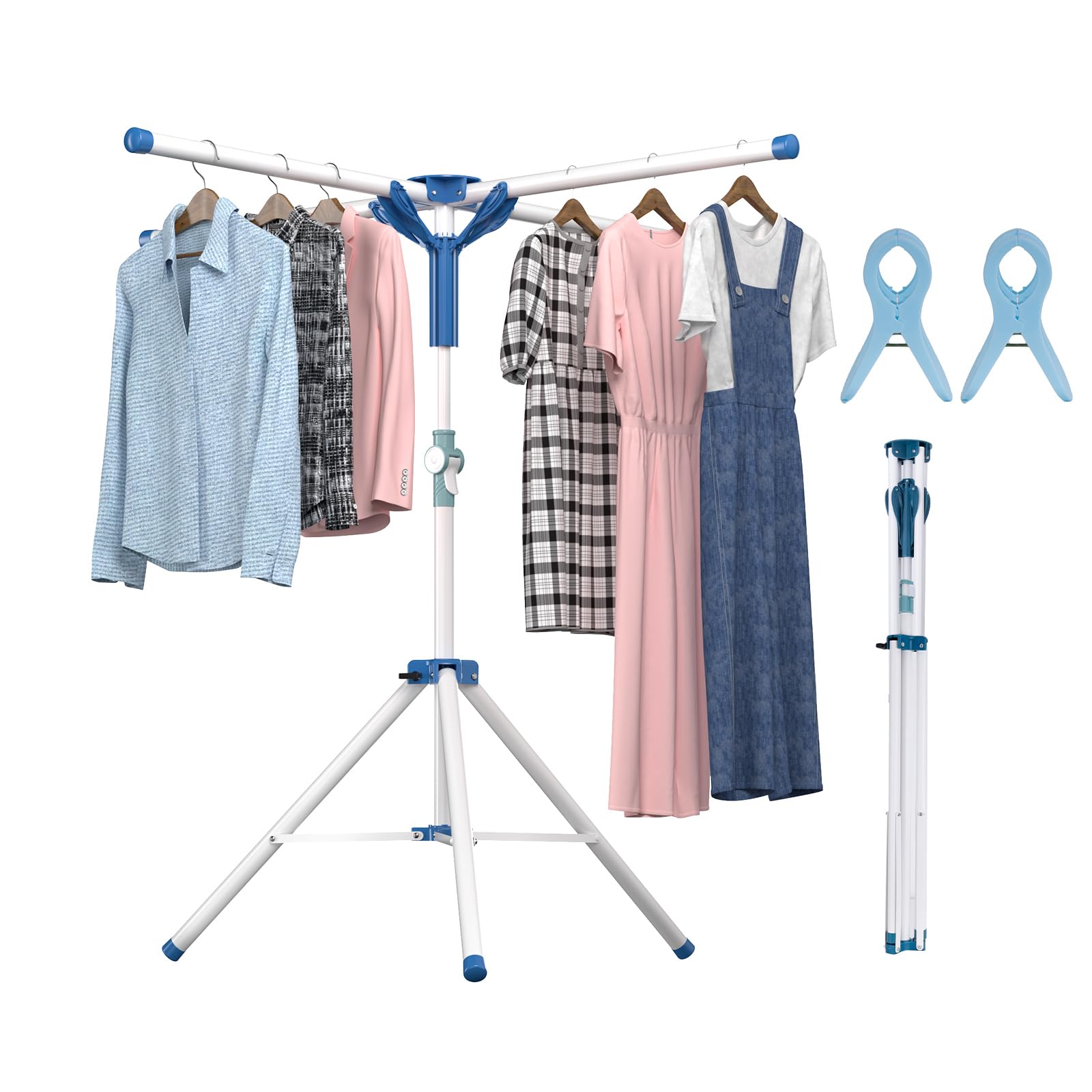 Wuciray Tendedero Plegable Extensible 110-180cm Tenderetes de Ropa Vertical Exterior Interior Camping Balcon Tenderetes de Ropa Plegables