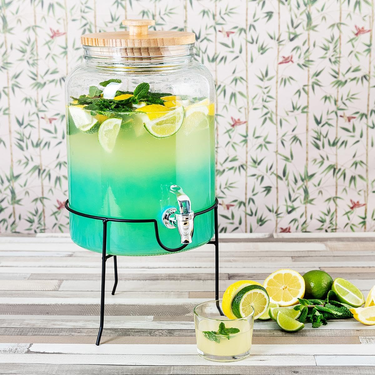 Relaxdays Set 2 Dispensadores de Bebidas, Recipiente Limonada 4L, Grifo