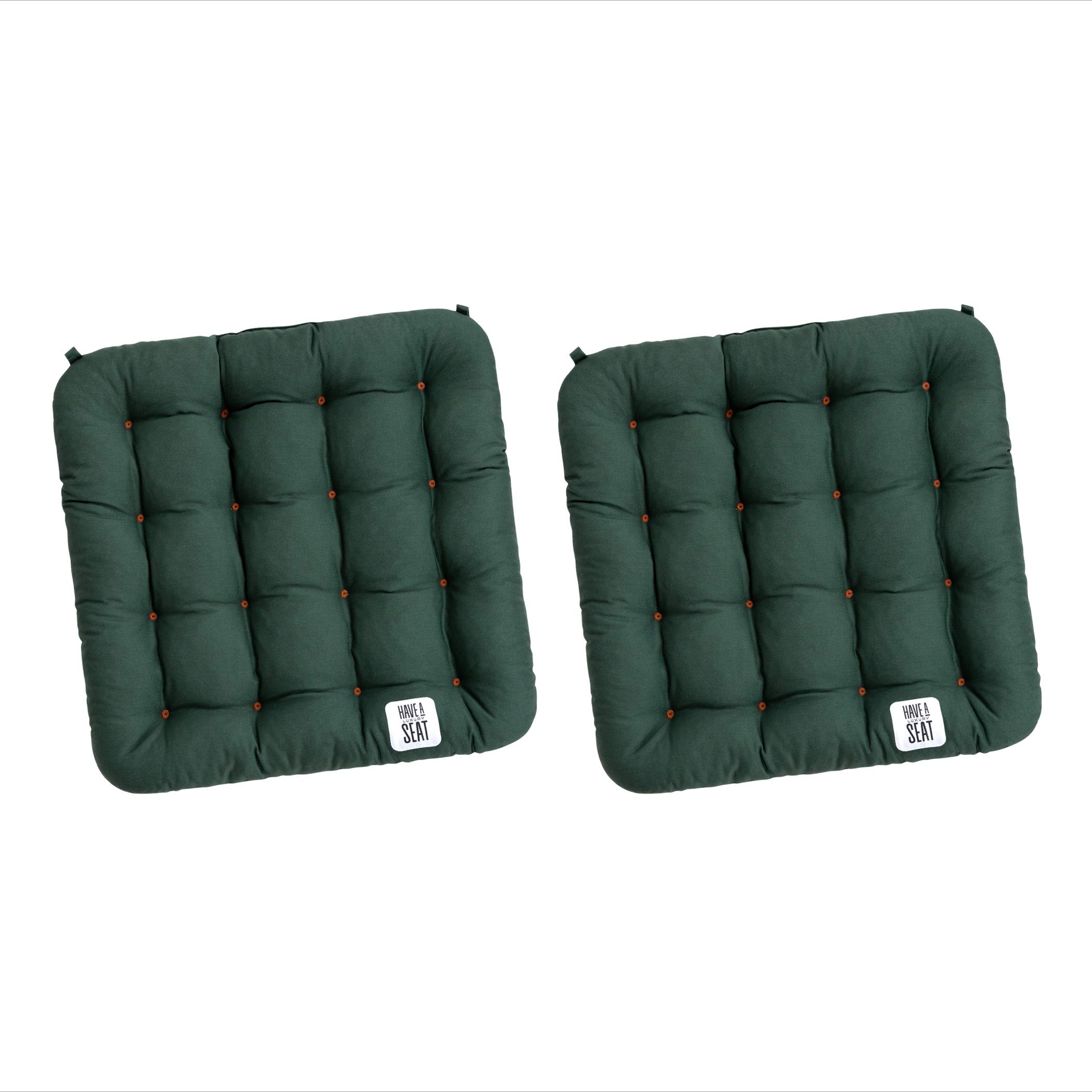 HAVE A SEAT Luxury – poduszka do siedzenia 40 x 40 cm – wygodna poduszka na krzesło, ortopedyczna, nadaje się do prania w temperaturze do 95 °C, nadaje się do suszenia w suszarce, trwałe kolory – Made in Germany – (zestaw 2 szt. z taśmami z
