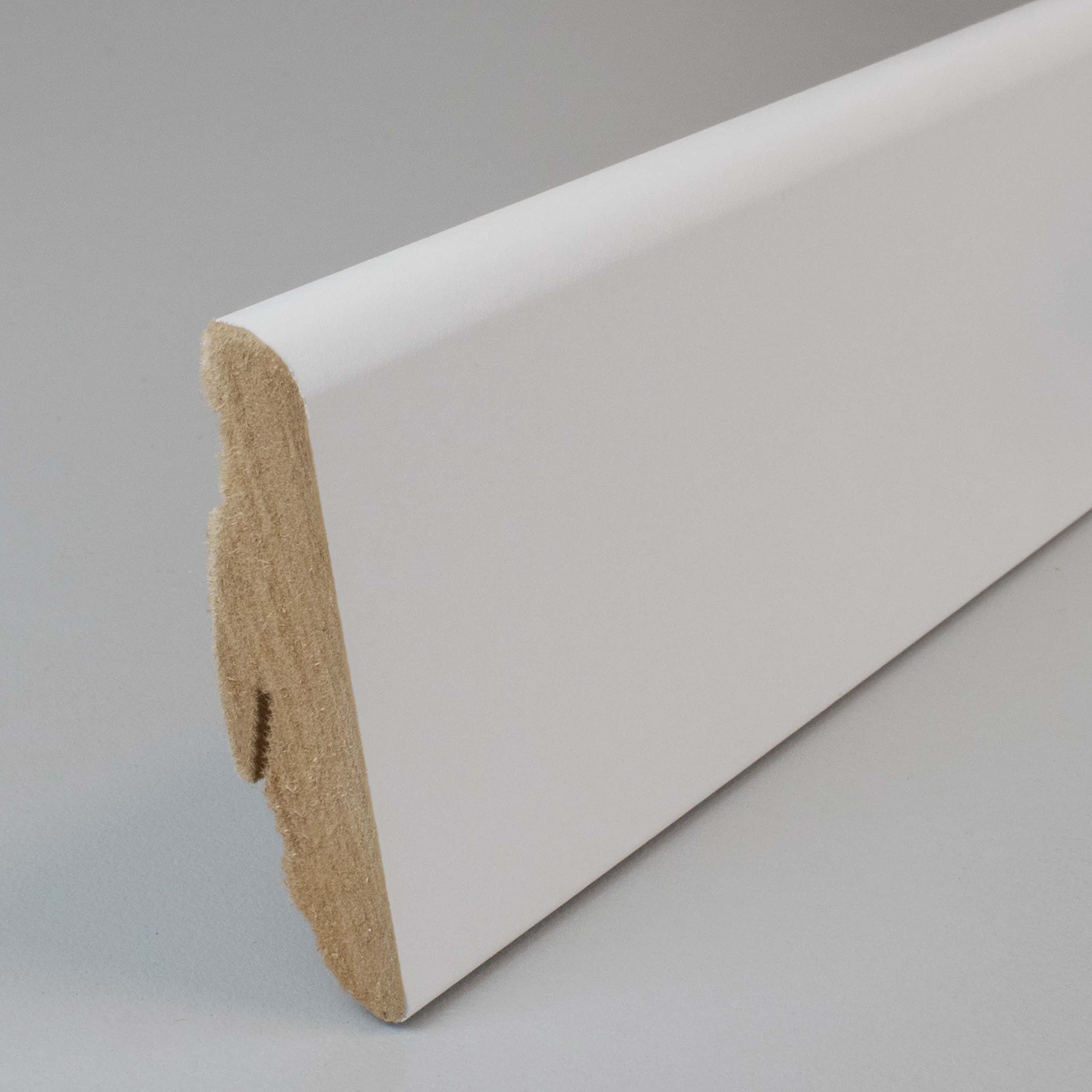 PROVISTON | plinthe | bord arrondi | 19 x 58 x 2400 mm | en MDF revêtu | blanc | plinthe moderne | 24 m