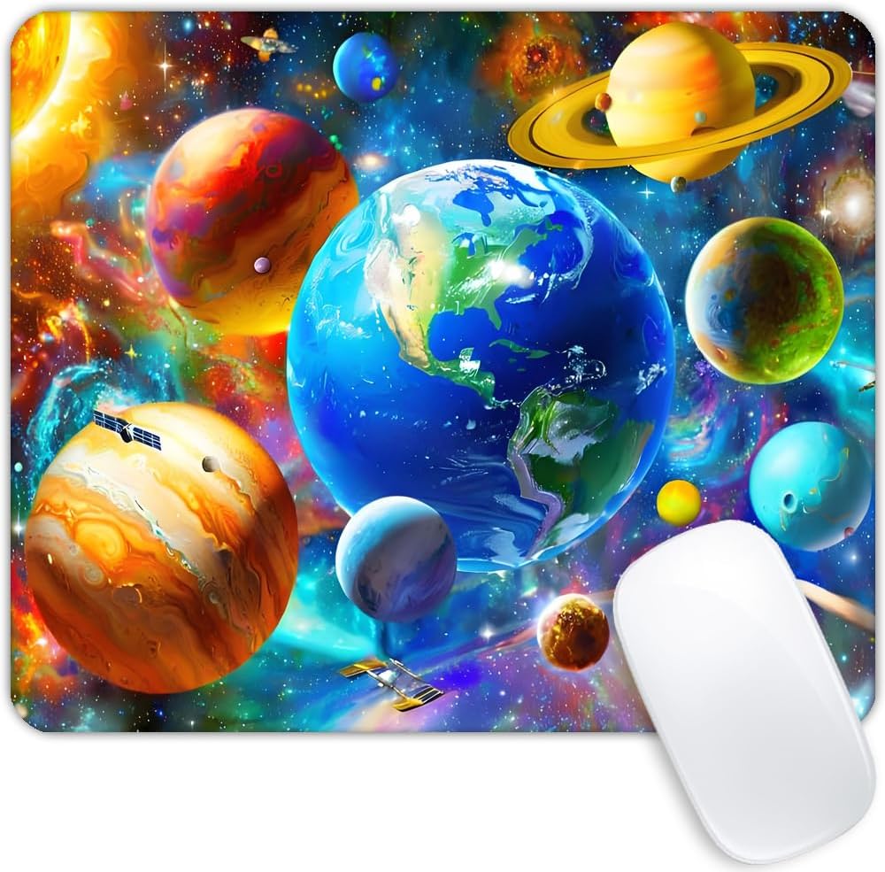 Planets in The Solar System Mouse pad Customized Mousepad Non-Slip Rubber Base Mouse Pads for Computers Laptop Office Desk Accessories Mouse pad