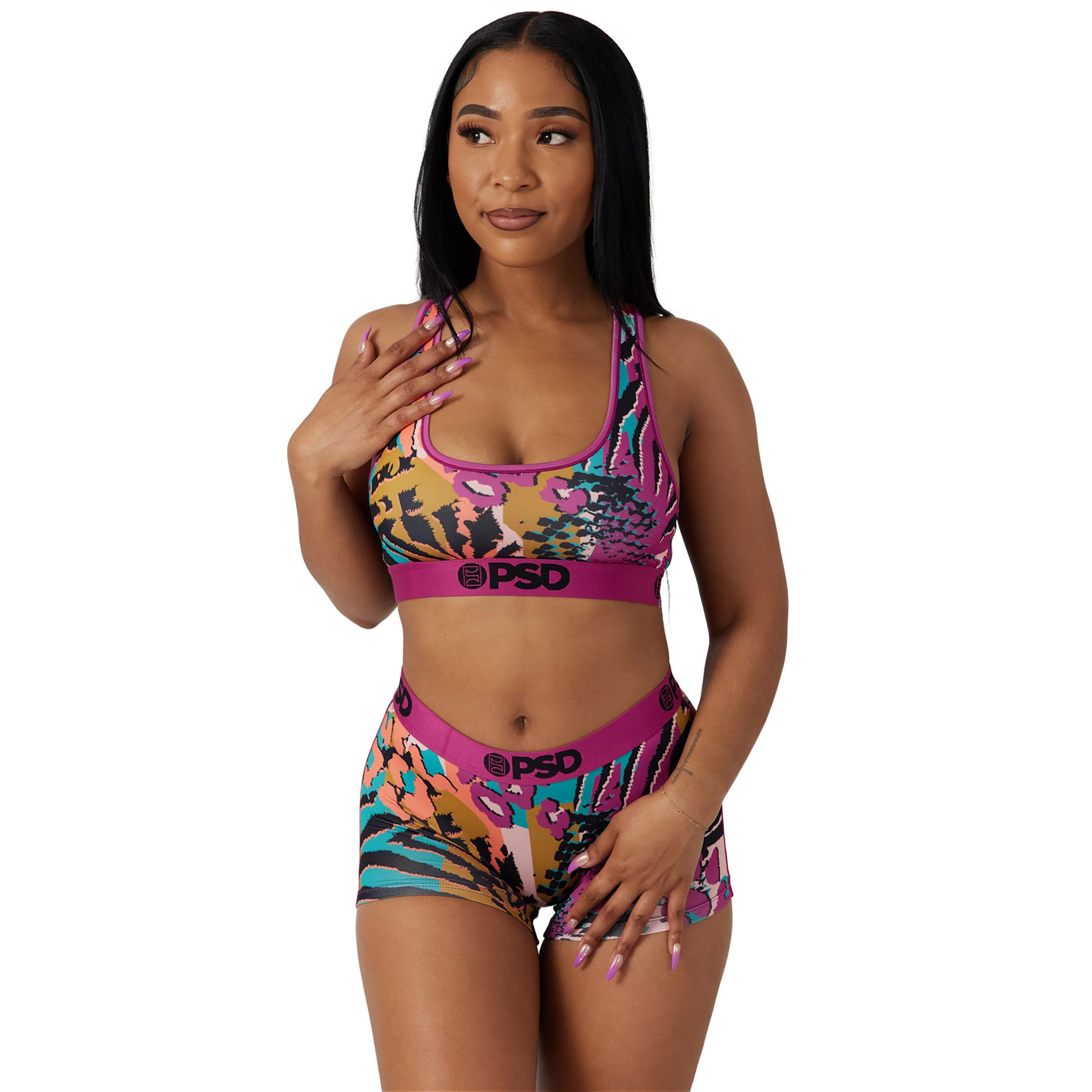 PSD Womens Liquid Death Black Sports Bra, Multi, XL: X-Small Scattered Skins