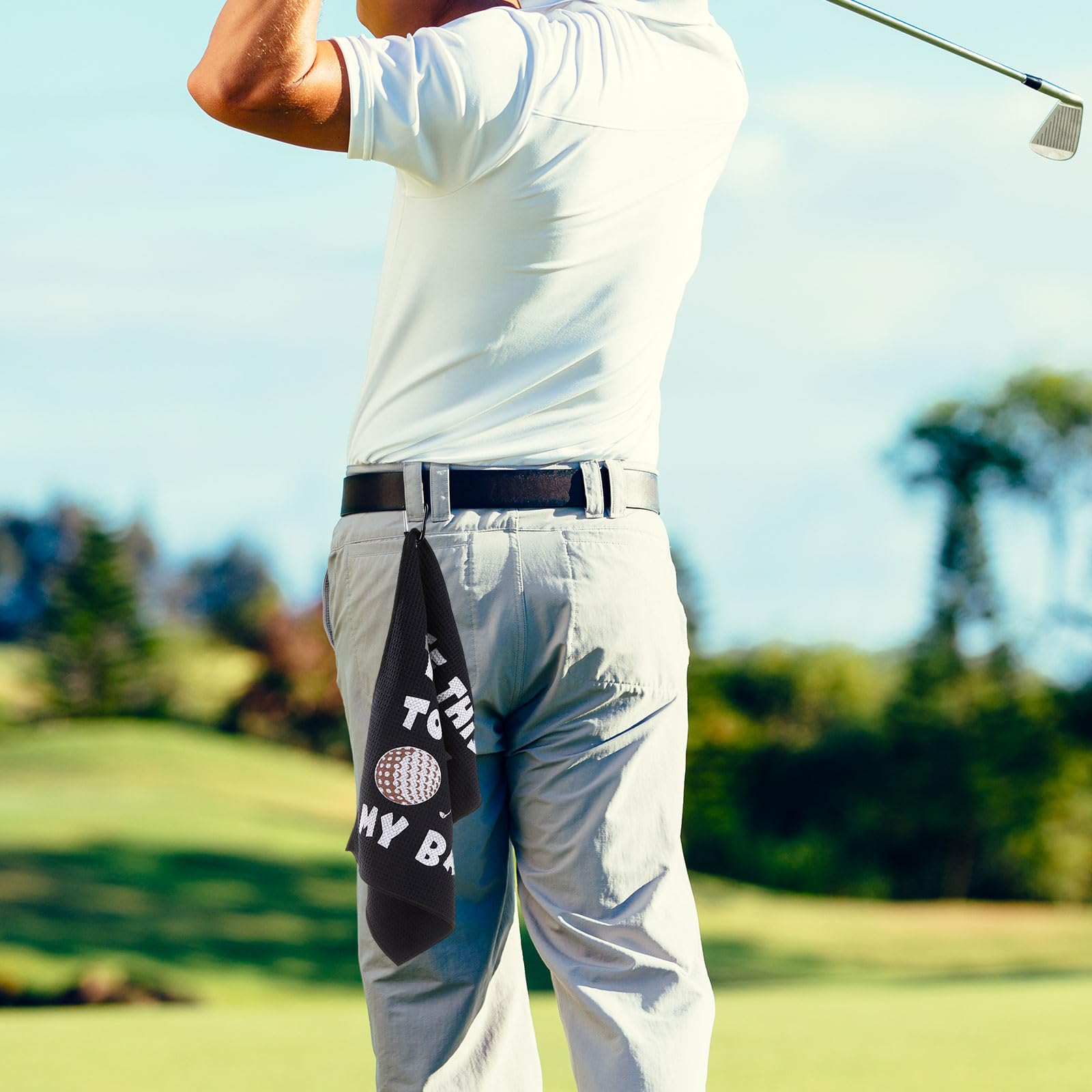 Asciugamano da golf divertente con clip per borsa nero