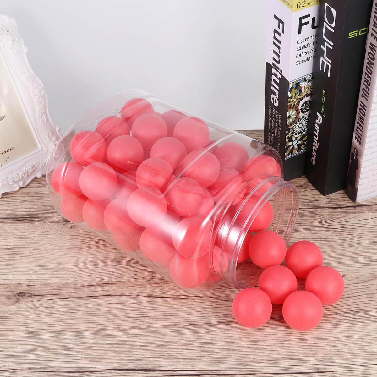 Balones de Ping Pong 40mm sin Costuras, 60 Piezas, PP Rojo