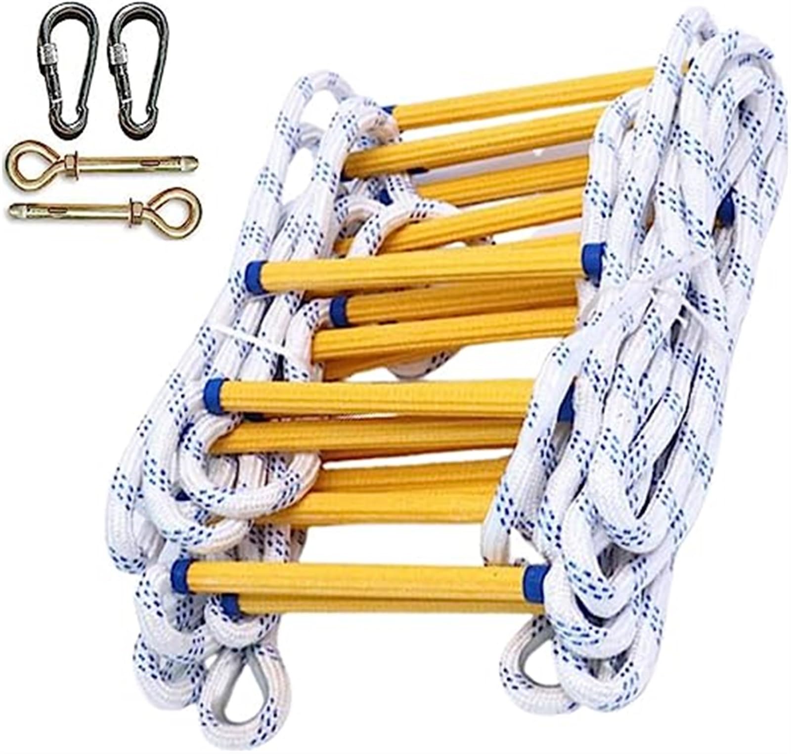 Escalera de cuerda portátil para escape de incendios de emergencia, solución de seguridad resistente al fuego para el hogar, 25 pies, capacidad para 2 personas, ideal para proteger a tu familia