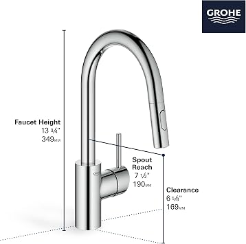 GROHE 31479001 Concetto Prep Kitchen Faucet, 1.75 GPM, Chrome