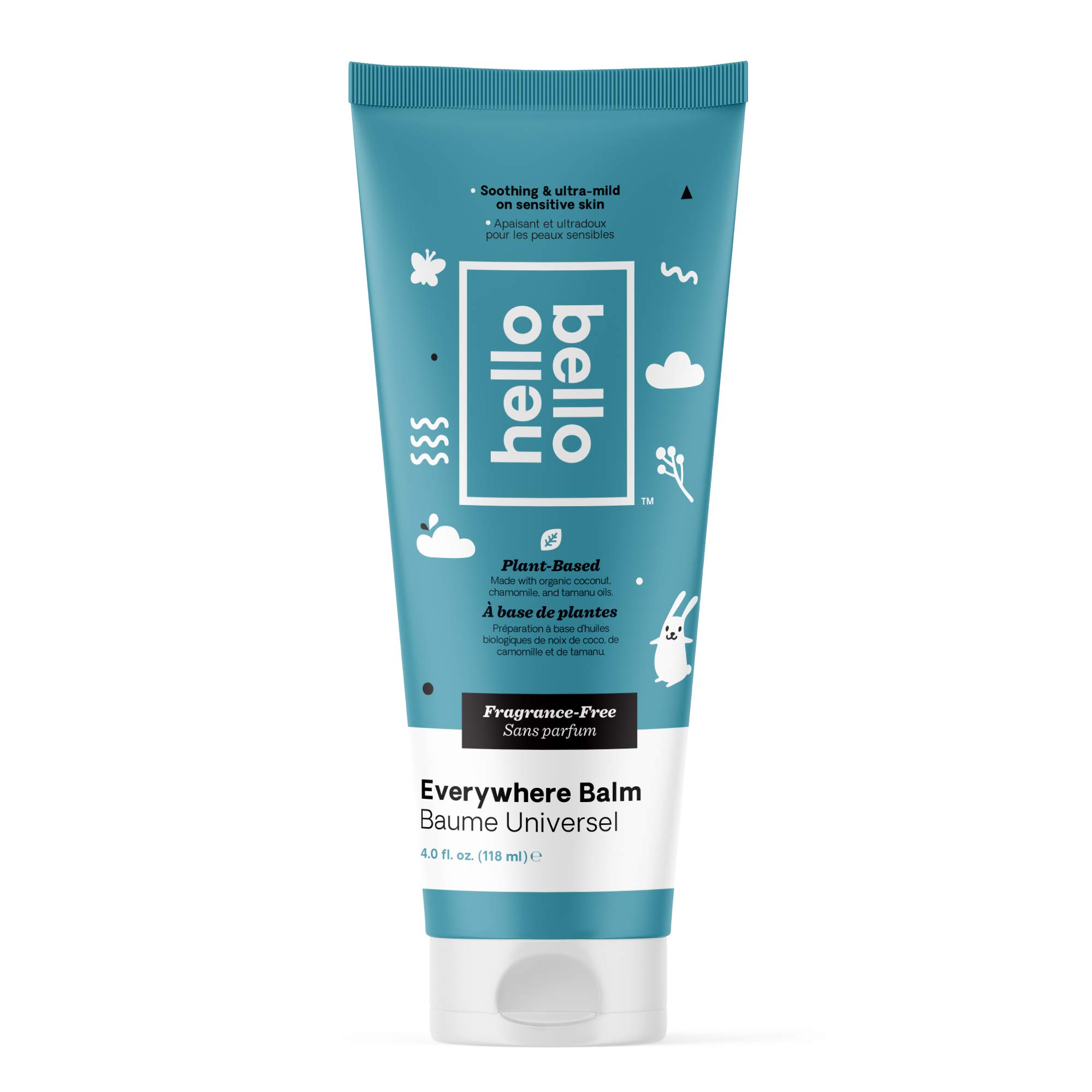 Hello BelloEverywhere Balm - Dermatologist-Tested, Hypoallergenic, Soothing & Ultra-Mild on Sensitive Skin - Plant-Derived & Certified Organic Ingredients - Fragrance-Free