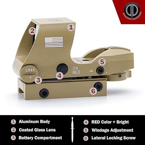 Miniatura 4 de Vista de punto rojo DD119 de propiedad de veteranos Edición de bandera de batalla, vista refleja. retículas rojas y verdes