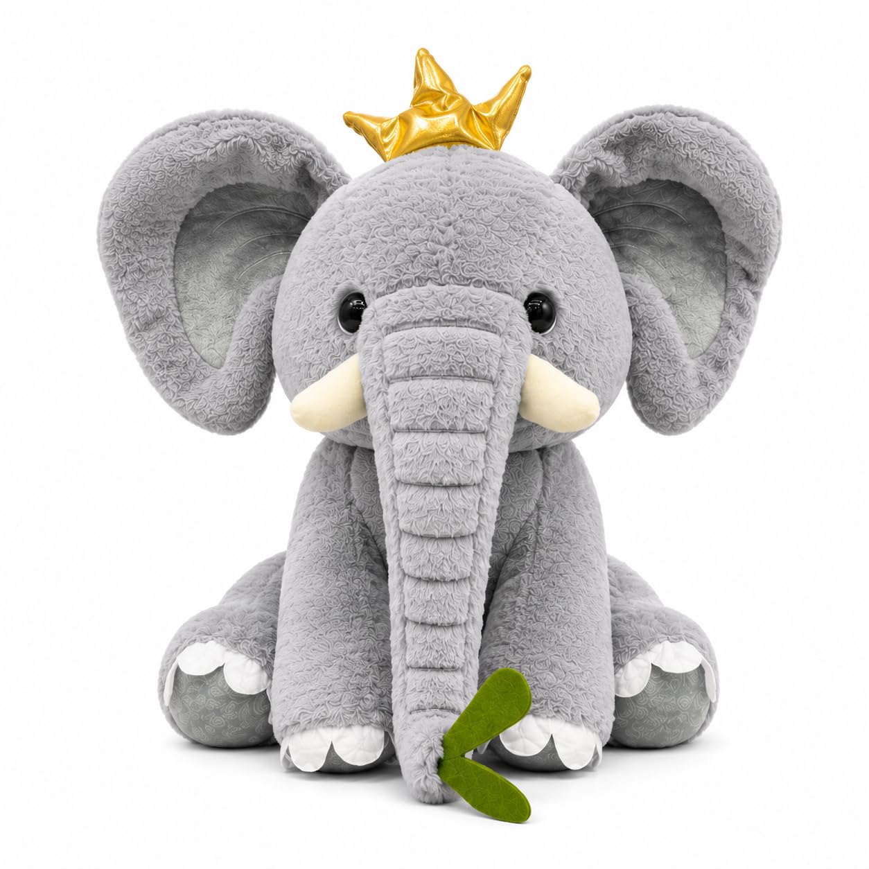 Luxury Premium Elephant Plush Soft Toy for Kids & Girls, Ultra Soft Designer Stuffed Animal with Bow, Skin Friendly & Washable, Jumbo 45 CM Grey Elephant Plush for Gifting & Room Décor-image-24