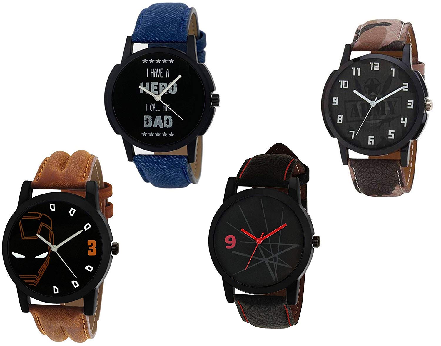 Jay Enterprise Pack of 4 Multicolour Analog Analog Watch for Men and Boys (B07PPTW4LV) Amazon Price History, Amazon Price Tracker