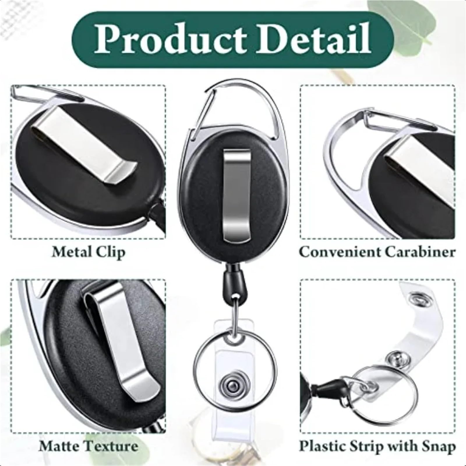 50 Pcs Heavy Duty Einziehbare Ausweishalter Charge ID Halter Clip Groß Schlüssel Mit Ring for Büroangestellte Für Schlüssel Kartenhalter