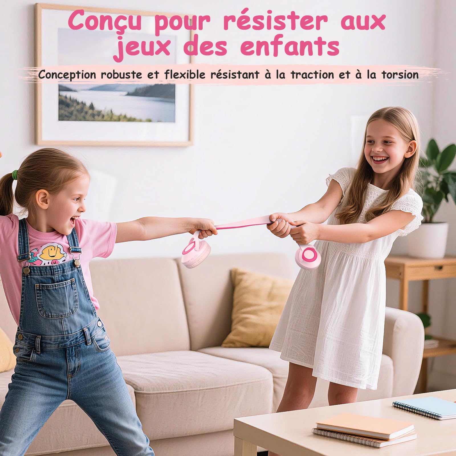 TONOSHARK Casque Bluetooth sans Fil Enfant, Casque Anti-Bruit Enfant Audio | Légère, 60h Autonomie, Micro Intégré, Over-Ear Bluetooth Headphones, pour école/Maison/Voyage – étui Inclus (Rose)