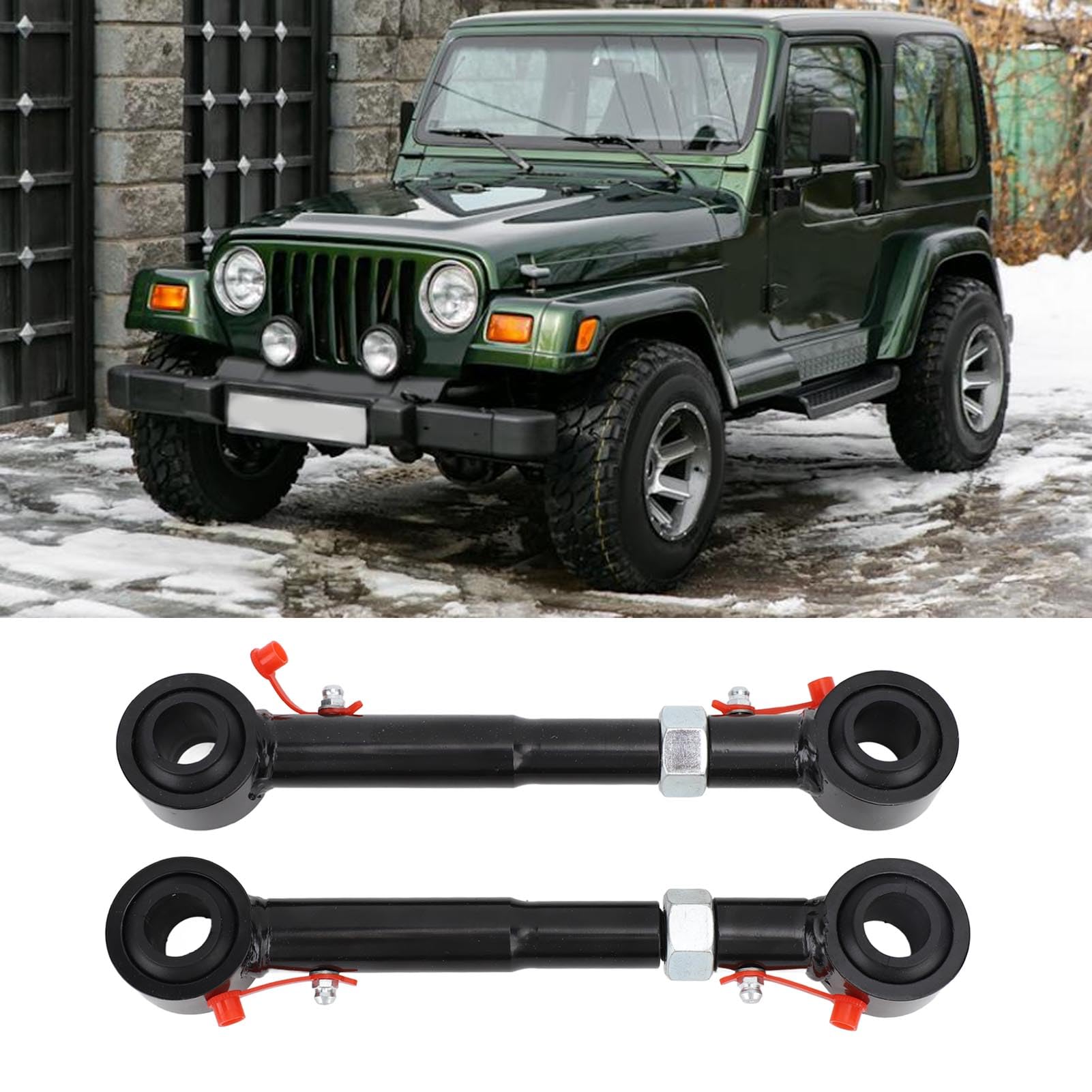Ausla Odłączane łączniki Przedniego Stabilizatora, Regulowane Metalowe łączniki Terenowe, Szybkozłącze do Wranglera TJ i Cherokee XJ z Podnośnikiem od 2,5 do 6 Cali