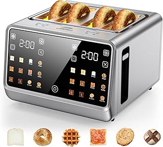 4-Slice Toaster with 1800W Fast Heating, Dual Independent Controls, LCD Display & Easy-Clean Crumb Tray