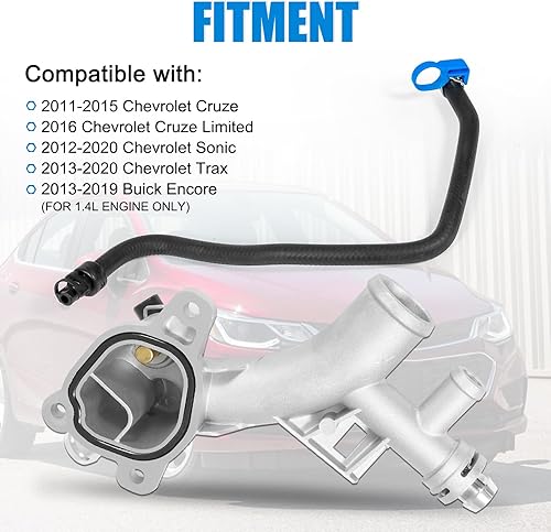 Miniatura 2 de 902-846 - Termostato de refrigerante de aluminio mejorado para motor con sensor compatible con Chevy Cruze Sonic Trax 2011-2020 Buick Encore 1.4L