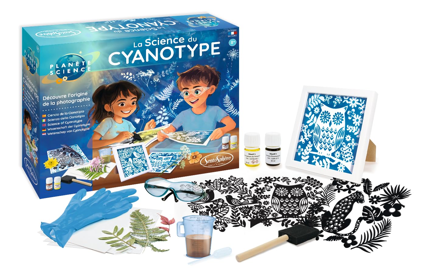 Sentosphère Planet Science – Die Wissenschaft des Cyanotyps – Lernen Sie die Kunst der Monochromen Fotografie mit Spaß – für Kinder ab 8 Jahren – hergestellt in Frankreich – 28330