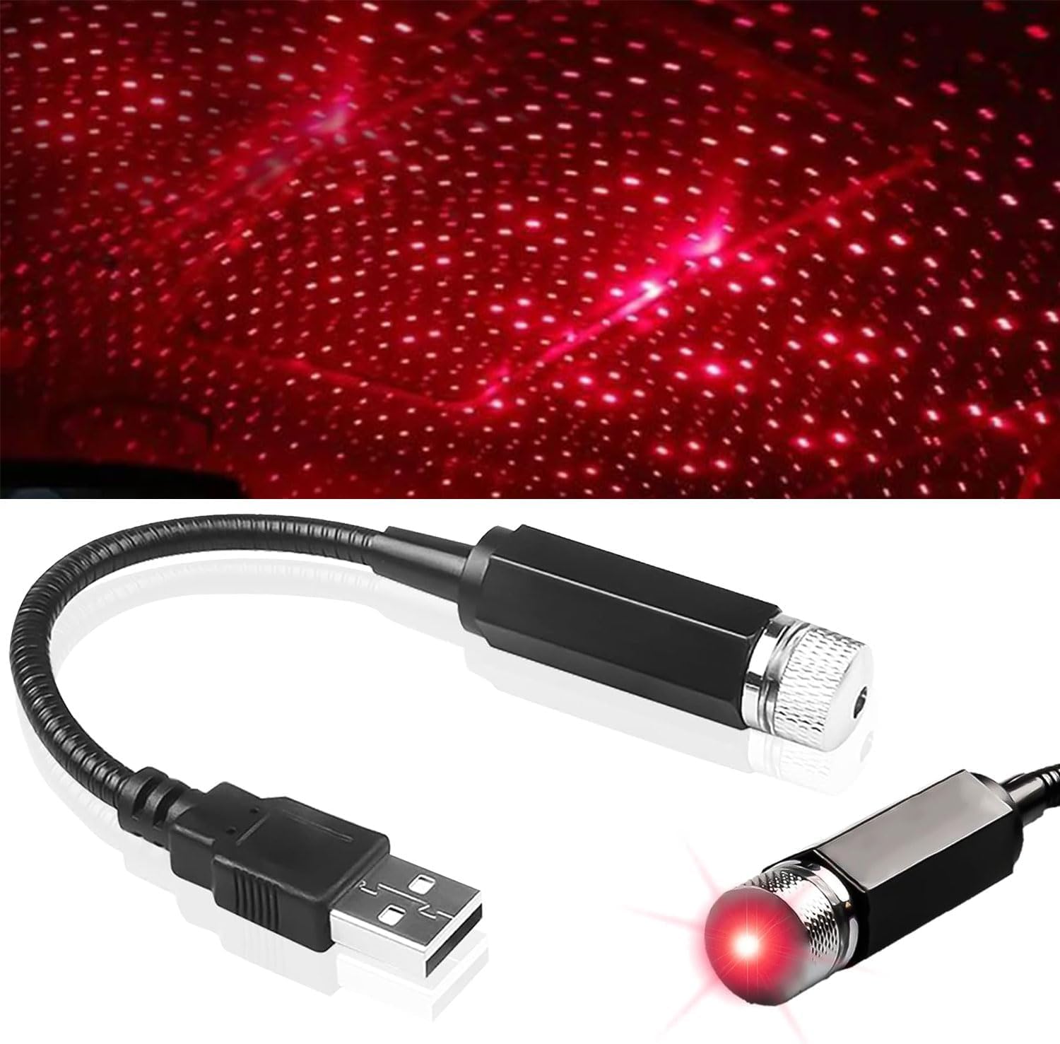 Auto Dach Stern Nachtlicht,LED Auto Decke Starlight,Tragbare USB Auto Dach LED Lichter,Auto Innen Atmosphäre Licht,Mini Auto Decke Starlight Projection,Plug and Play