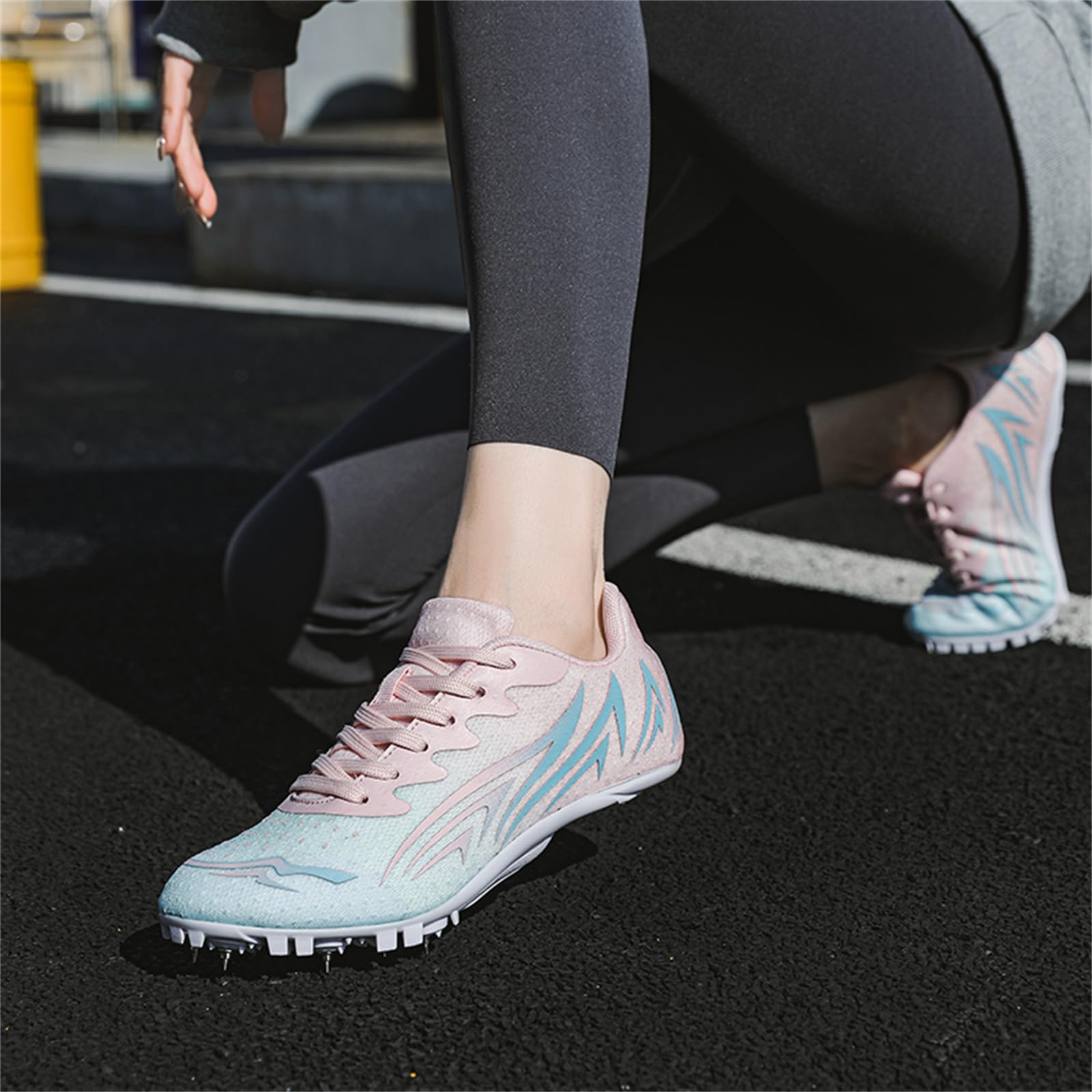 Chaussures D'athlétisme À Pointes Femmes Chaussures De Course pour Enfants Chaussures De Sport Légères pour Le Sprint Et Le Saut