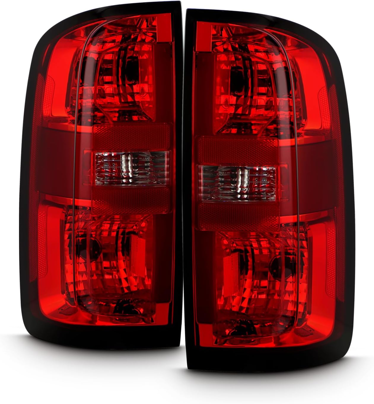 AKKON - Fits 2015-2022 Chevy Colorado [Halogen Type] Chrome Red Tail Lights Brake Lamps Pair Driver+Passenger w/harness