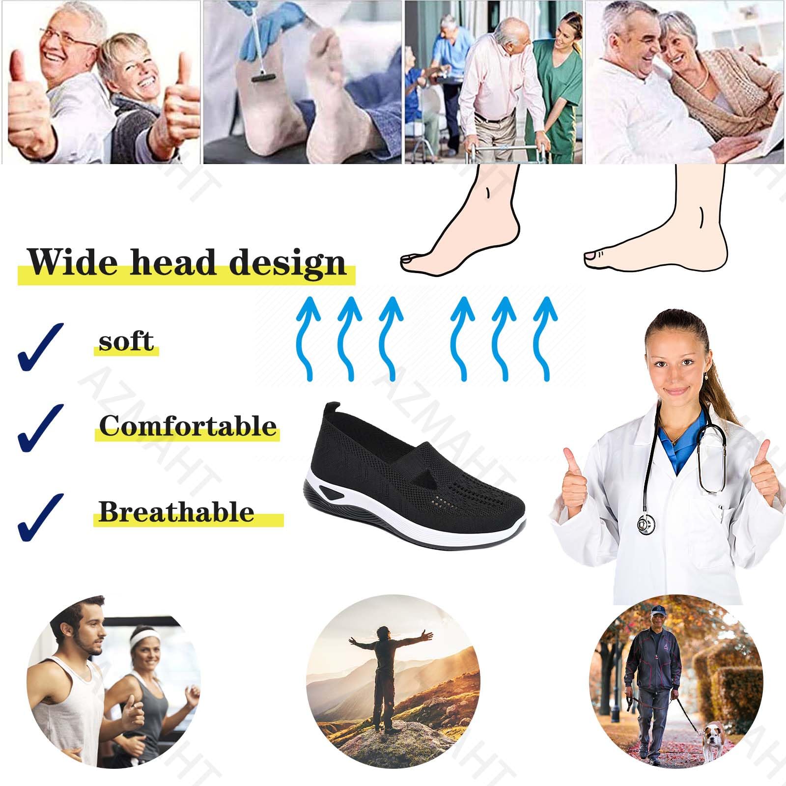 Scarpe Donna Slip-On AZMAHT - Sneakers Sportive Traspiranti, Ortopediche, Per Corsa E Casual - Foto 6