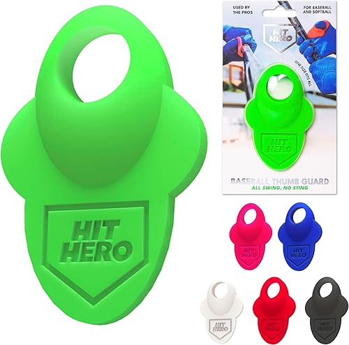 Protector de pulgar de béisbol, agarre de bateo, Hit Hero, Equipo de golpeo profesional, Reducir la picadura del bate del bateador, Verde
