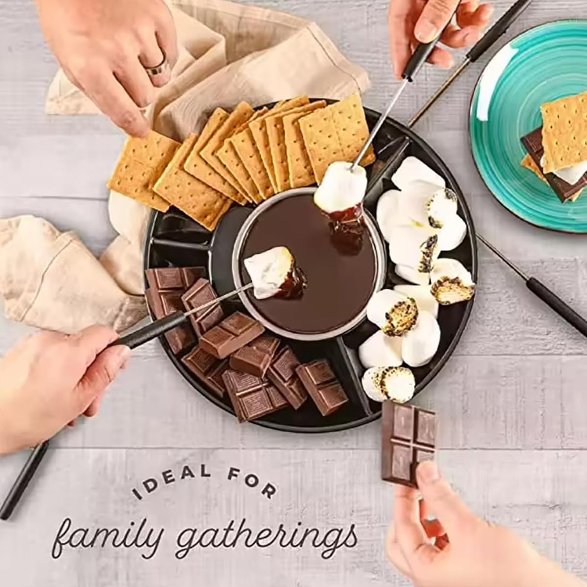 Set di pentole elettriche per fonduta e macchina per fonduta con 2 forchette, per San Valentino, Pasqua, compleanni e matrimoni, perfetto per fonduta di cioccolato bianco per feste