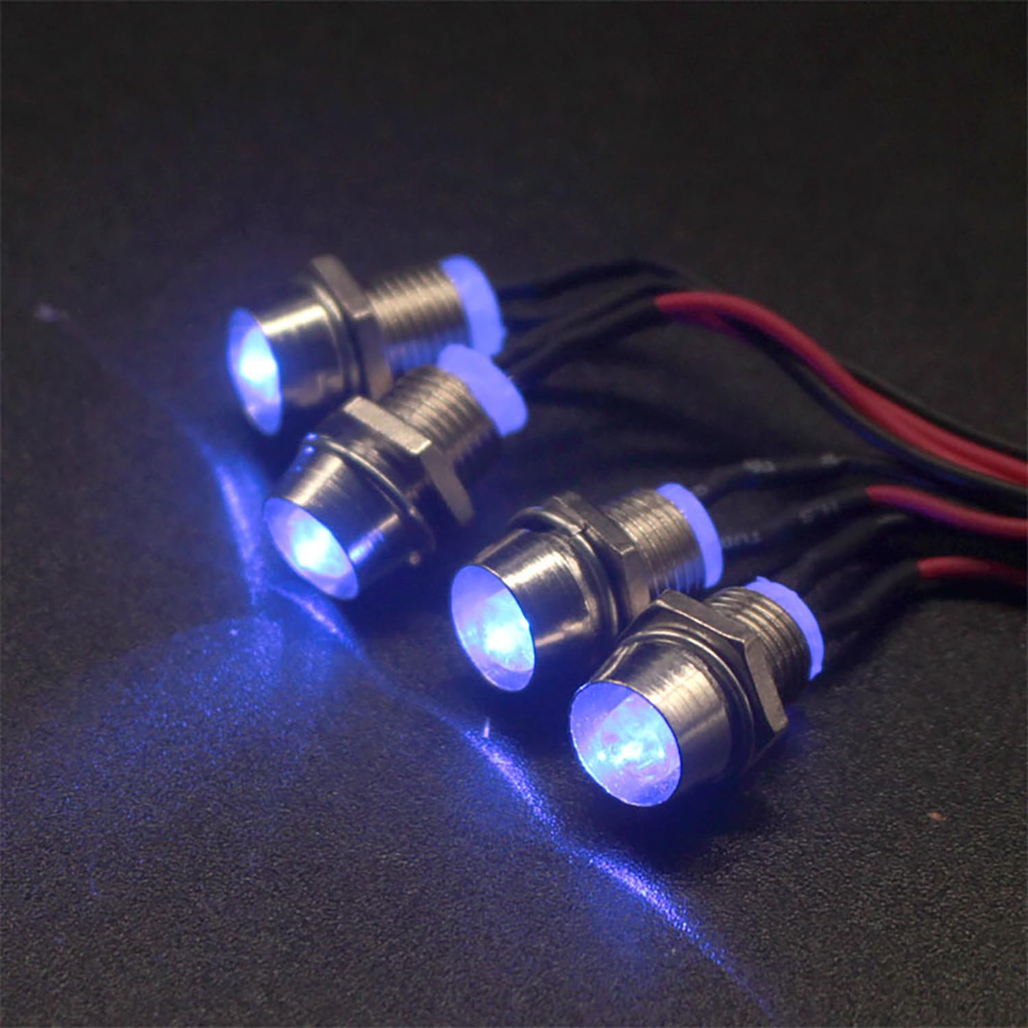 4Led RC Truck Car Led Light Kit,WONFAST LED RC Car Headlights Taillight Set Accessories for 1/10 1/12 1/8 RC Car Truck Tank Crawler for Redcat Axial HSP Tamiya SCX10(Blue)