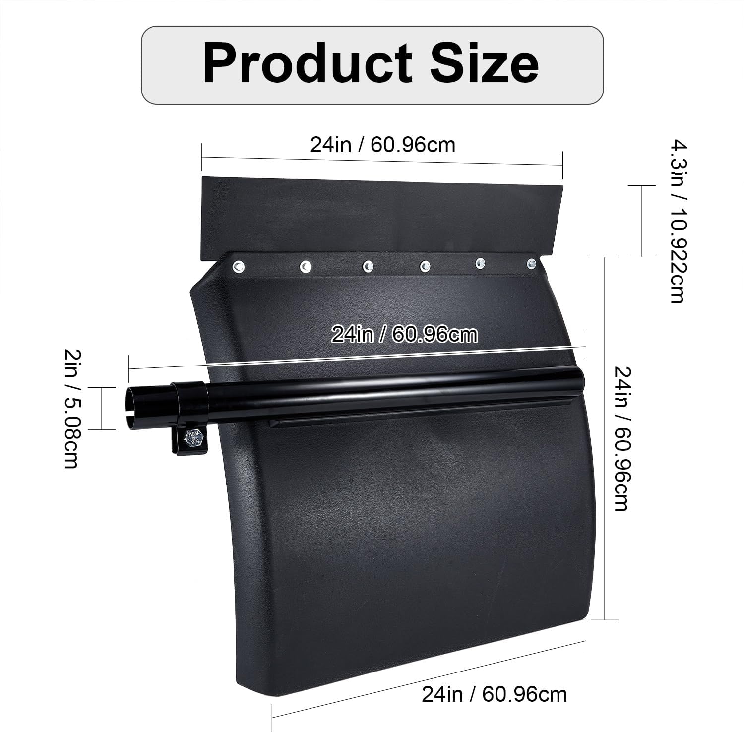 24" x 24" Semi Truck Fenders Fenders with Tube Bracket and Mounting Hardware Fit for Freightliner Kenworth Volvo Peterbilt Mack International (Set of 2) (Style-1)