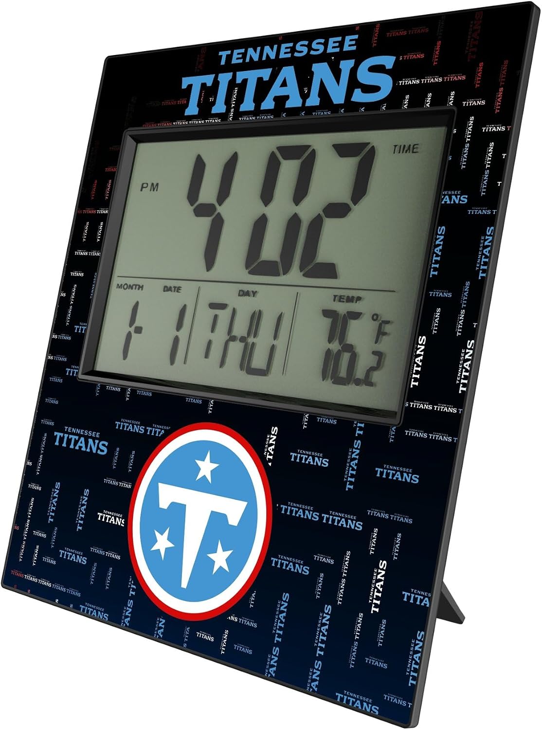 Keyscaper Tennessee Titans Quadtile Digital Desk Clock