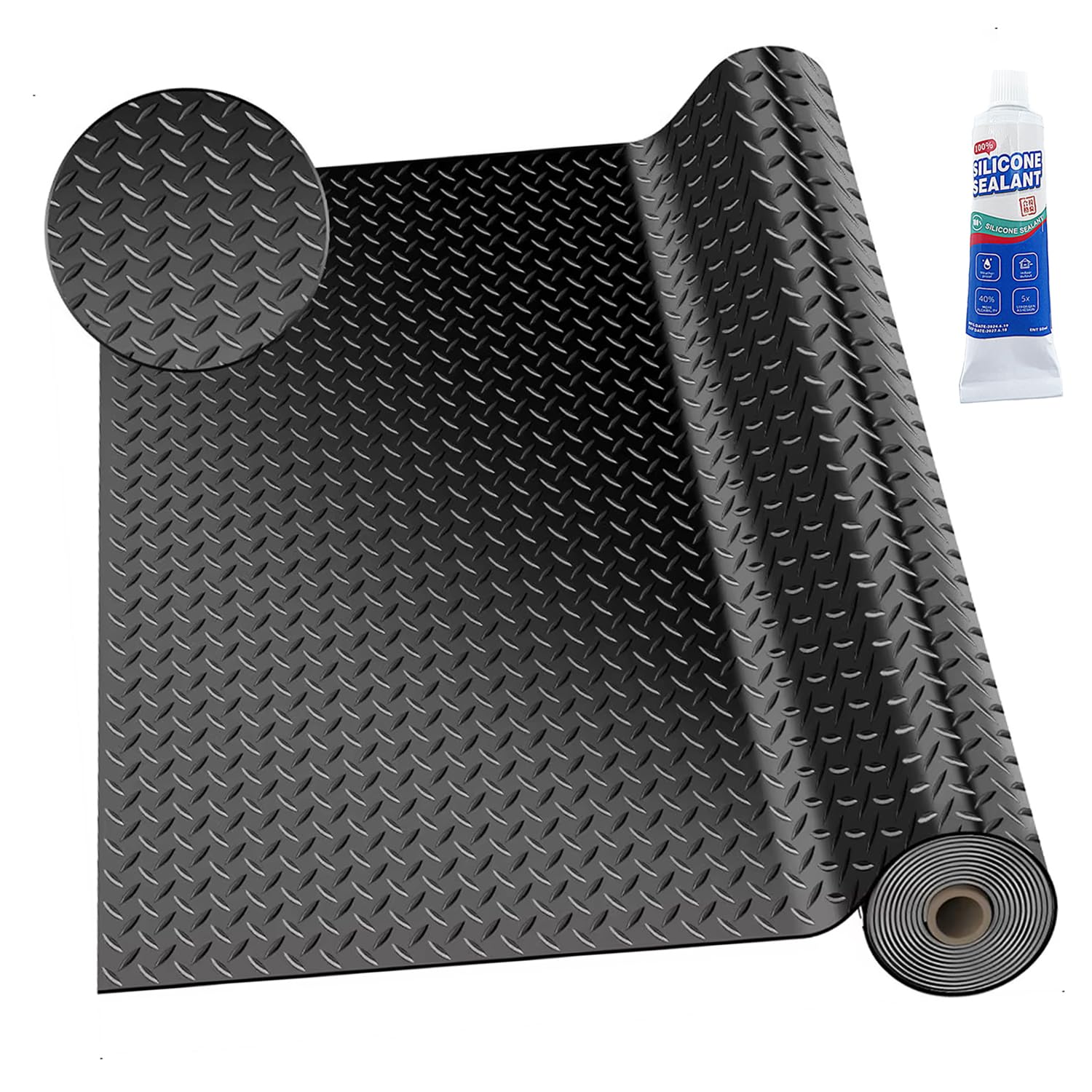 Tapis caoutchouc diamant pour garage et buanderie étanche