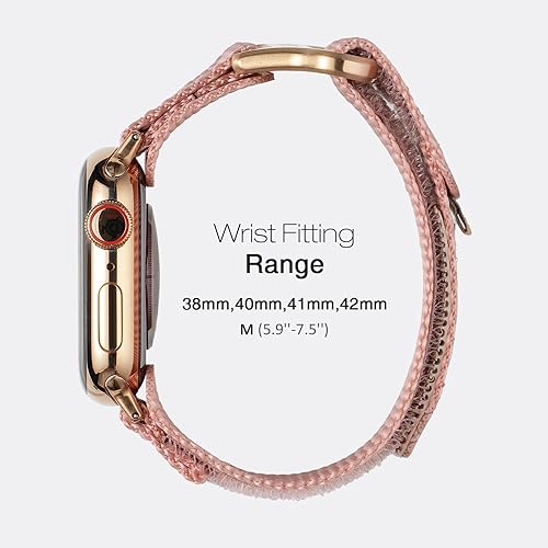 Vista 129 de Nereides Correa deportiva de nailon resistente con diseño de bucle tejido compatible con correa de Apple Watch, para iWatch de 1.65, 1.73, 1.77