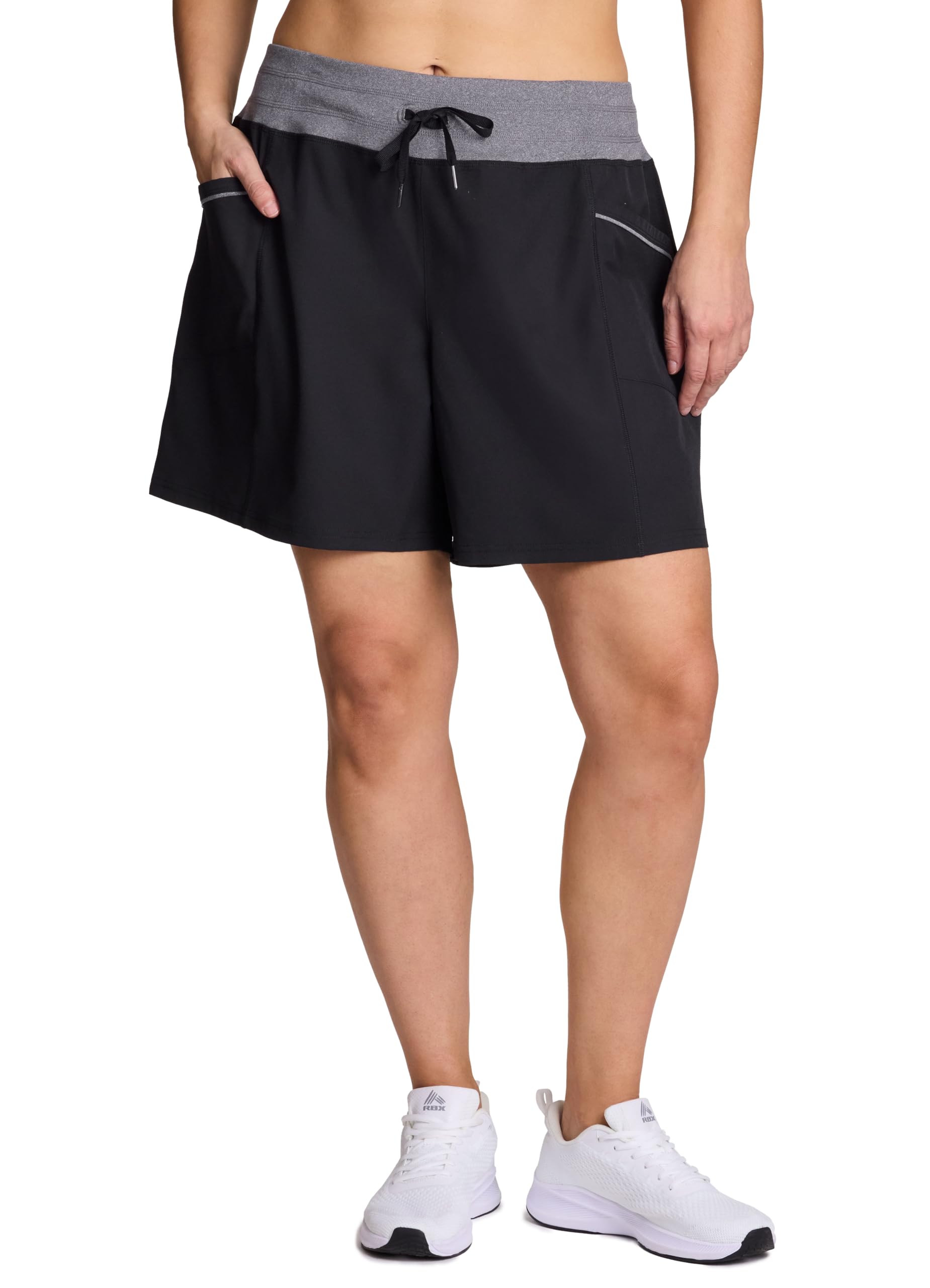 RBX Active Women's Relaxed Fit Breathable Ventilated Stretch Woven Athletic Walking Short with Pockets