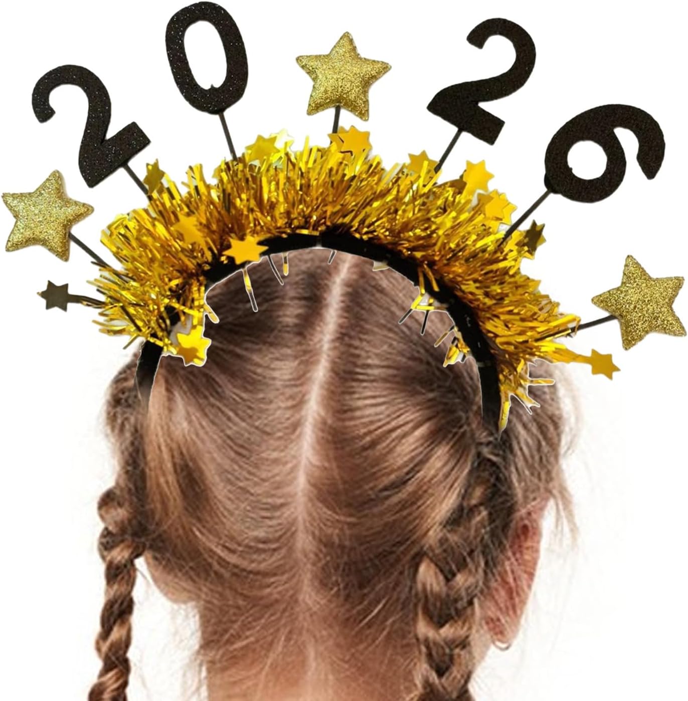New Years Eve Headband | 2026 Glitter Tiara Party Decorations,New Year Eve Headwear with Star Toppers - for Holiday Christmas Celebration Carnival Masquerade Girls Friends