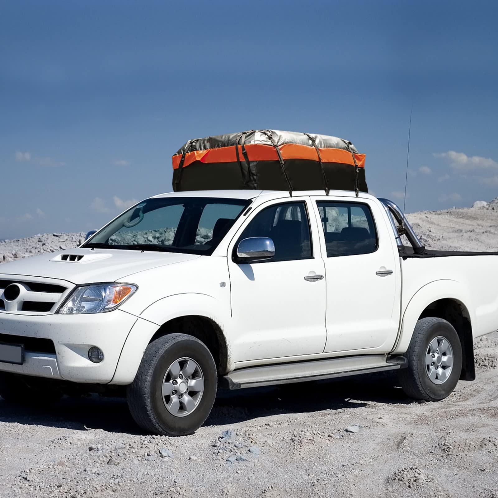 GYMAX Dachtasche faltbar, wasserdichte Dachgepäcktasche 600L, Dachbox mit Anti-Rutsch Matte & 6 Türhaken, Gepäckbox für Autos mit/ohne Gepäckträger, Gepäcktasche für Reisen & Transport