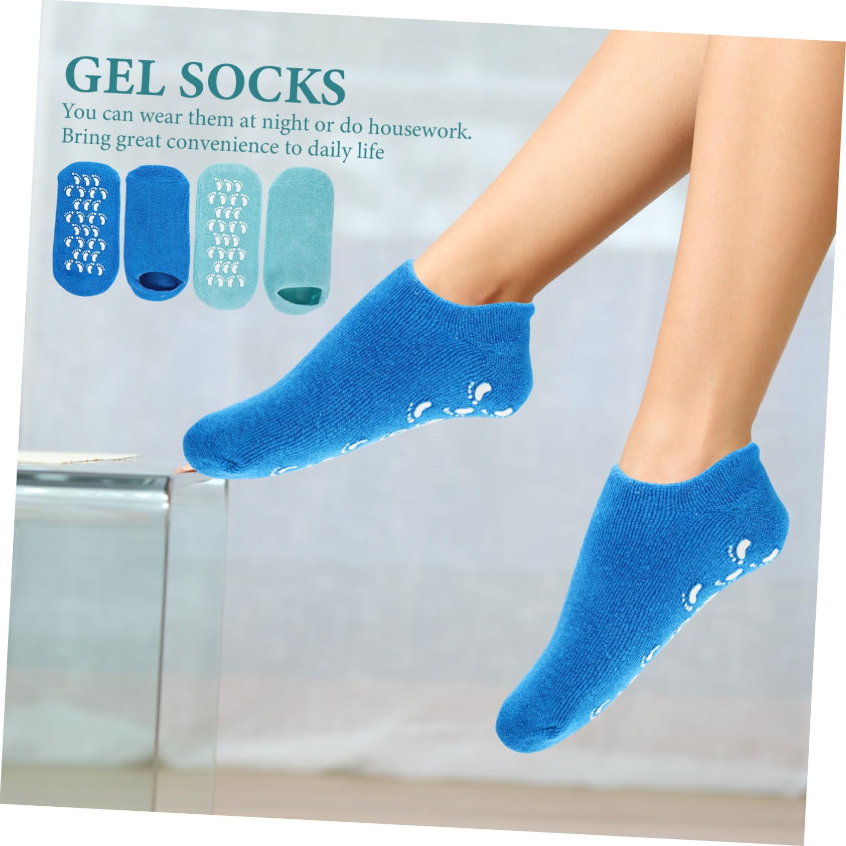 2paia Calzini Idratanti in Gel Con Naturali Calzini Per Pediluvio Morbidi Copri-piedi Riutilizzabili Per Casa e Spa