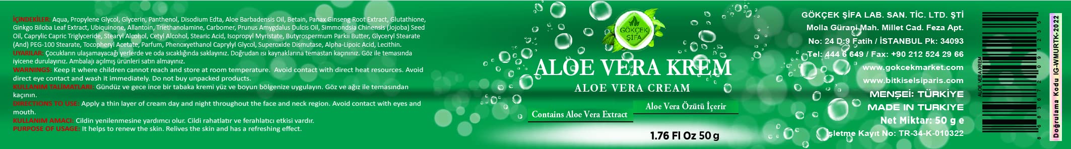 Gökçek Şifa Aloe Vera Krem