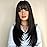 7JHH WIGS Hair Dye Wig for Women Synthetic Hair Natural Long Straight Wig With Bangs (22inch, Black tea)