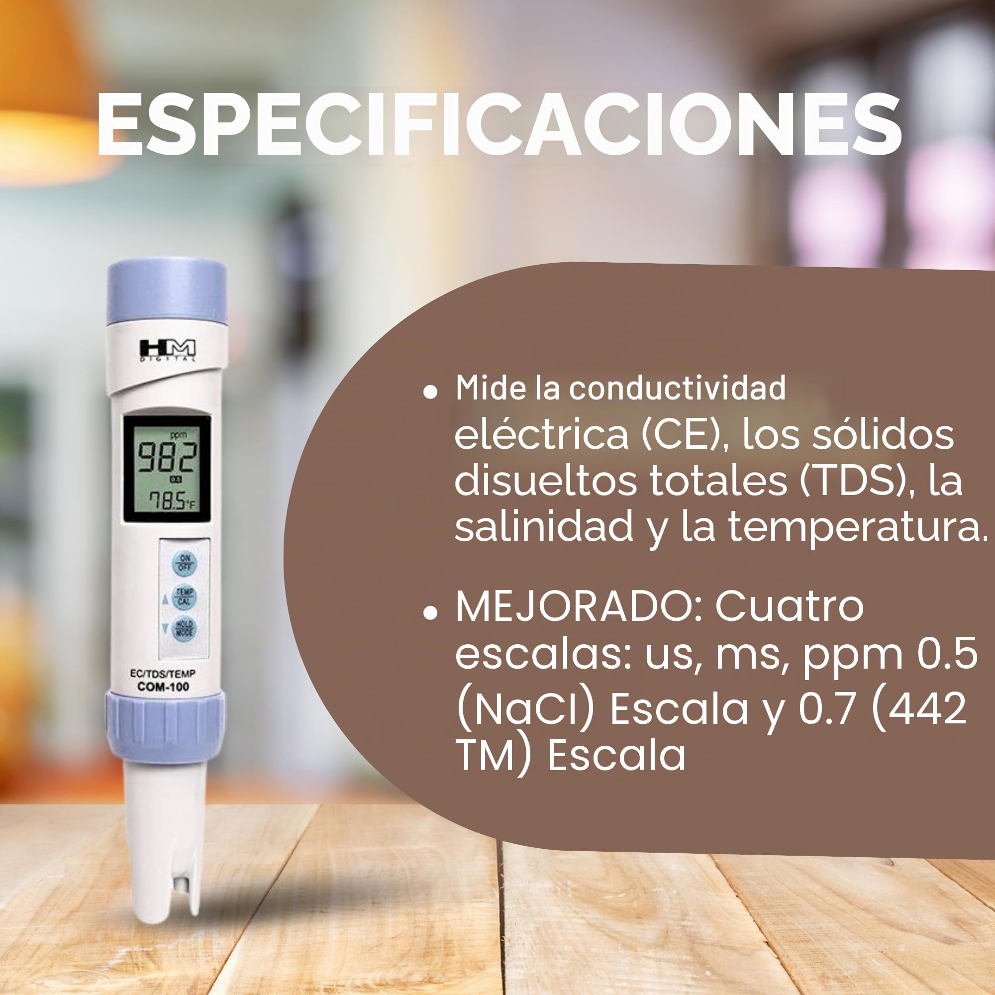 HM Digital COM100 Waterproof EC/TDS And Temperature Combo Meter