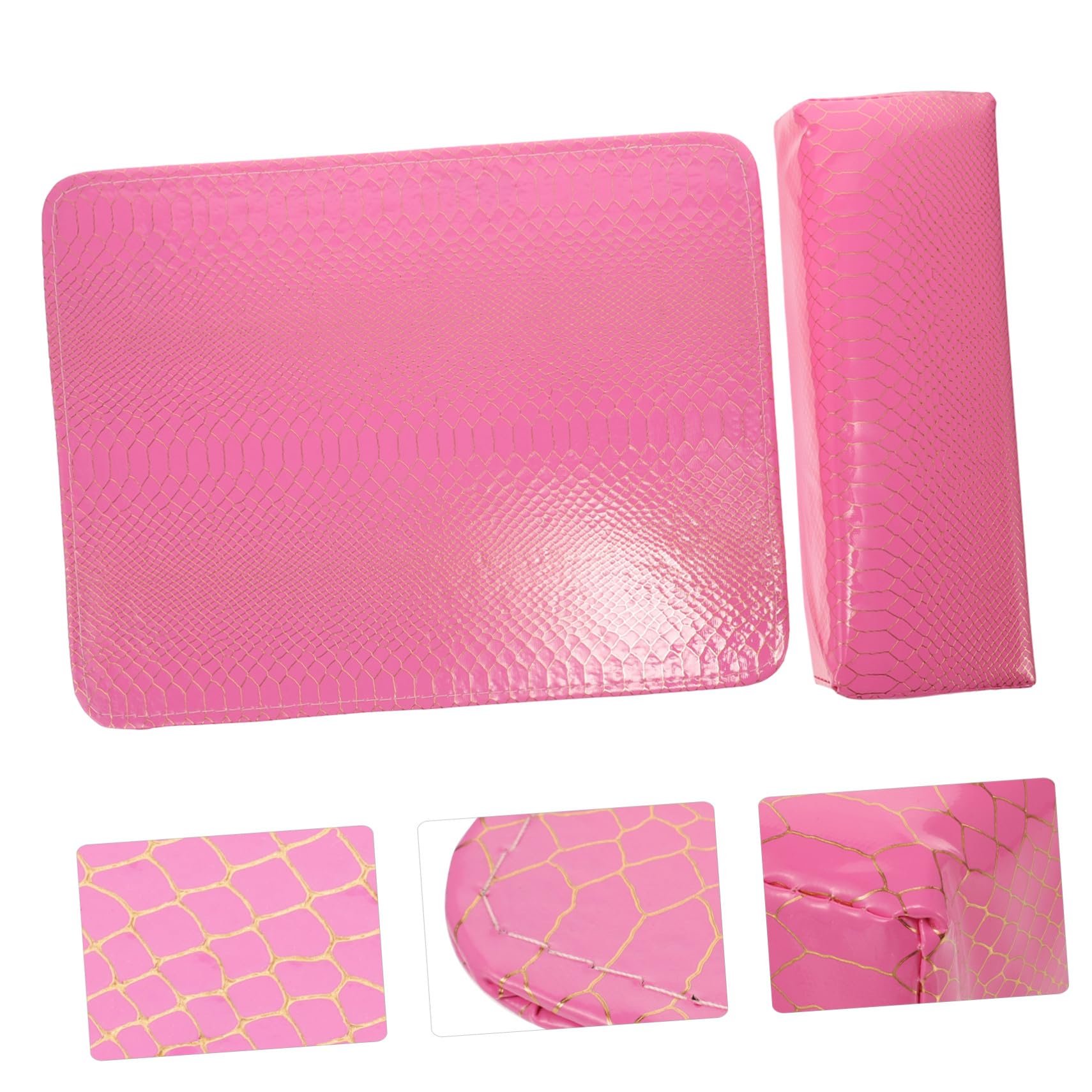 GANAZONO Cuscino Poggiamano in Pelle Pu e Spugna Rosa per Manicure Leggero e Lavabile, Design Unico per Manicure a Casa e Salone