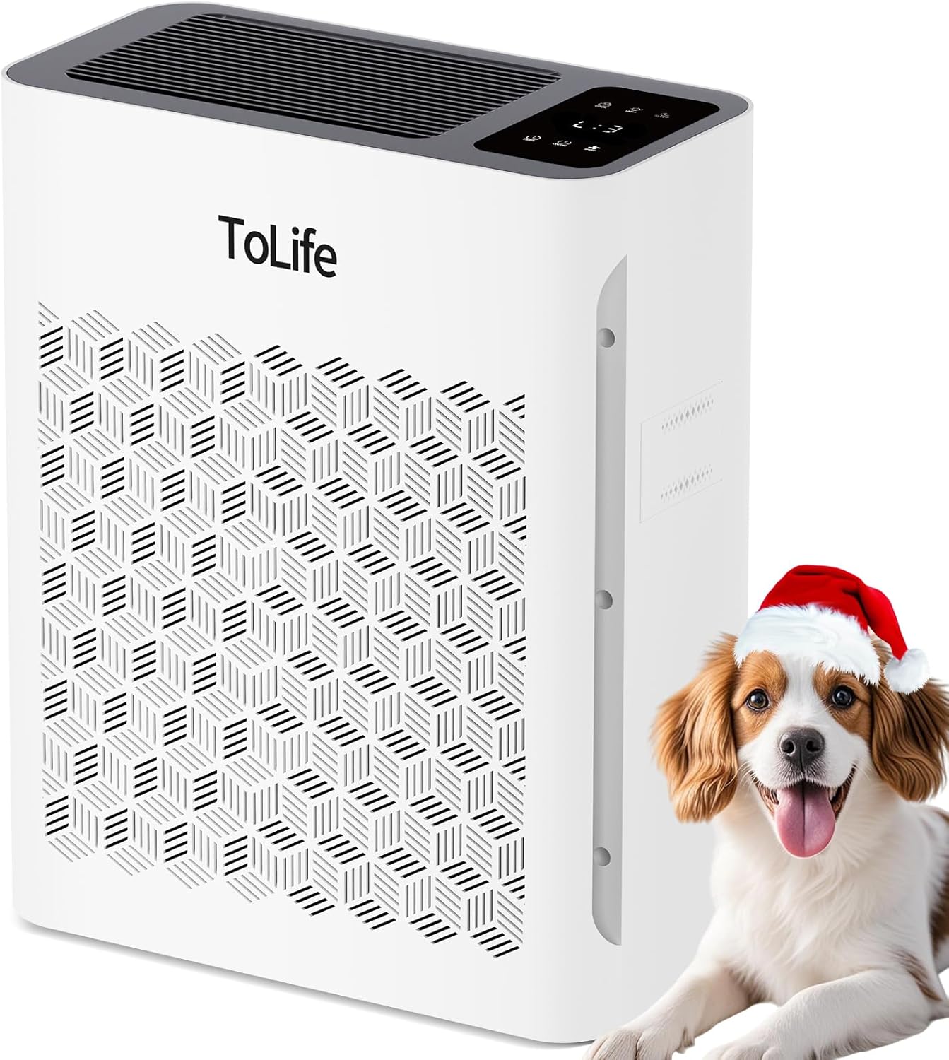 Tolife Powerful Air Purifiers for Home Large Room Up to 2000 Ft with PM 2.5 Display Air Quality Sensor,Auto Mode,Timer,HEPA Filter Pet Air Purifier for Bedroom,Filters Smoke,Pollen,Pet Dander,White