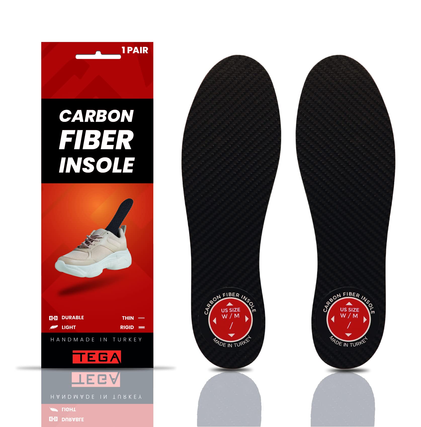 Buy TEGA Carbon Fiber Insole (1 Pair) for Turf Toe, Foot Fractures