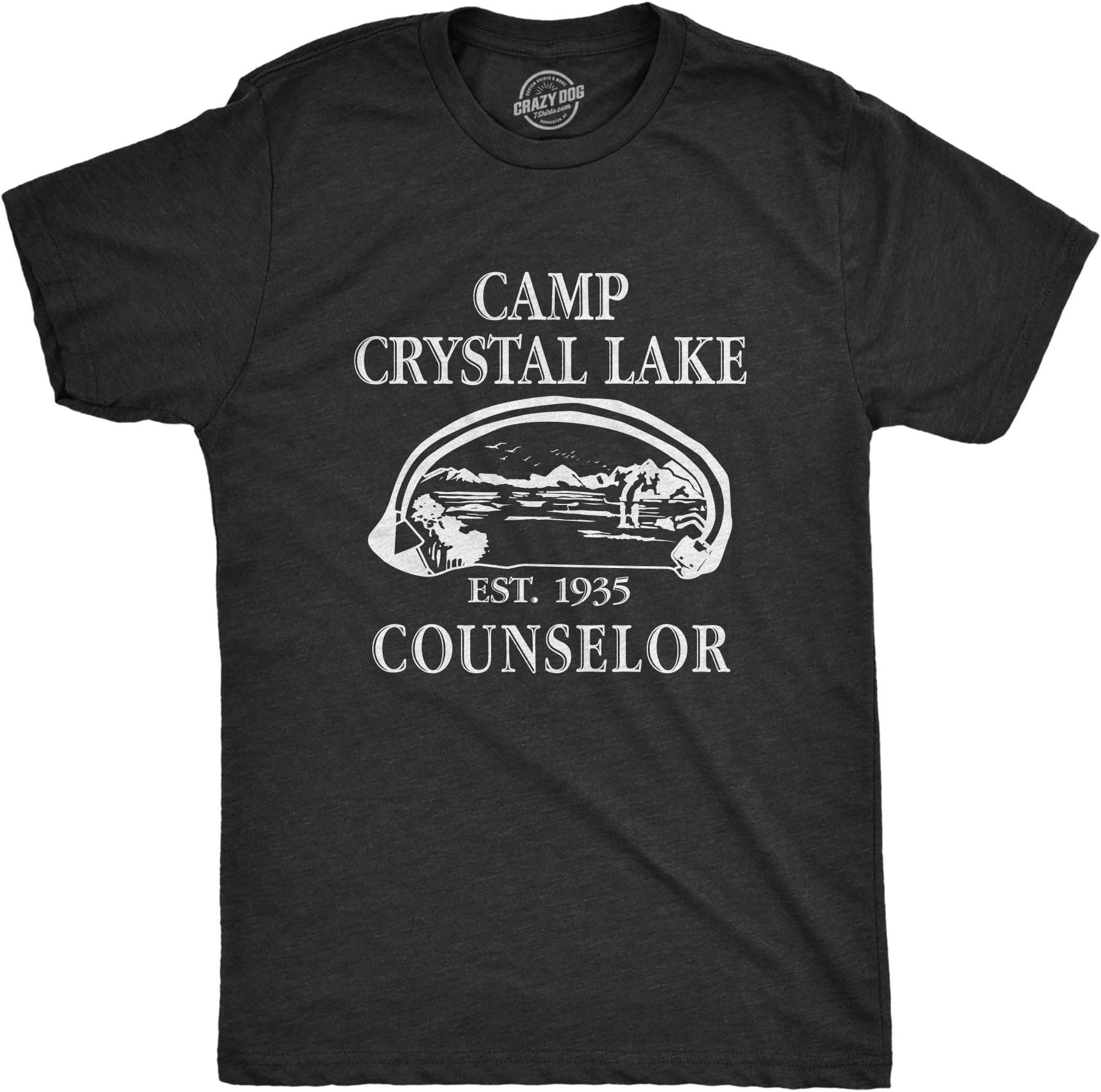 Mens Camp Crystal Lake T Shirt Funny Graphic Camping Vintage Adult Novelty Tees