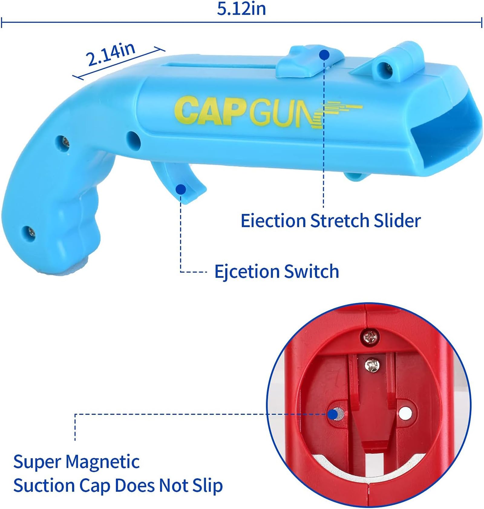 Funcap Test Gun Bottle Opener 4-Pack Bottle Cap Shooter Opener - Fun Cap Gun ...